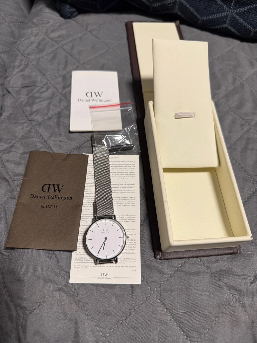 Daniel Wellington Brown Leather Travel Case and Watch